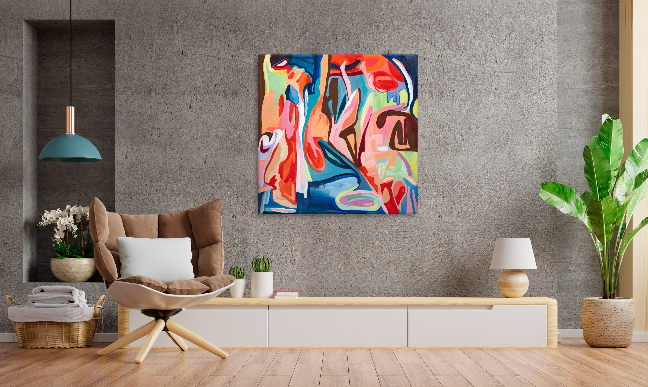 Peachy (40”x40”)
