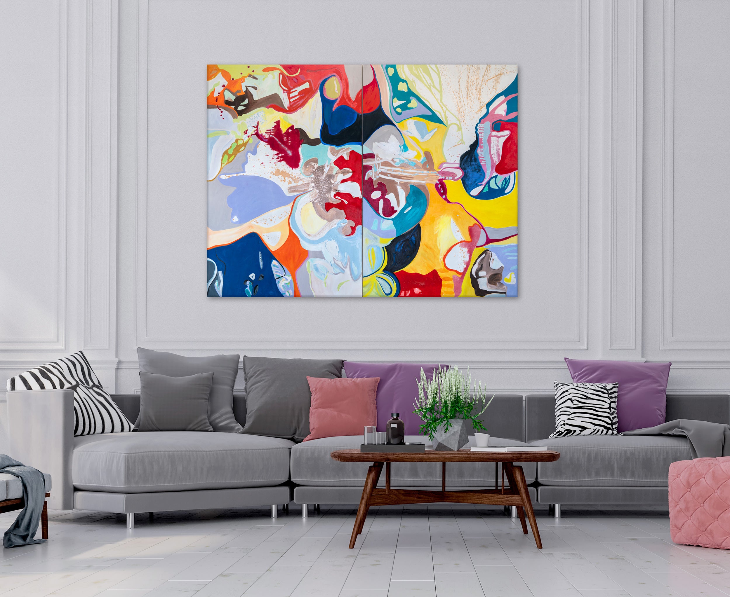 Fairytail Revised (Diptych, 96”x72")