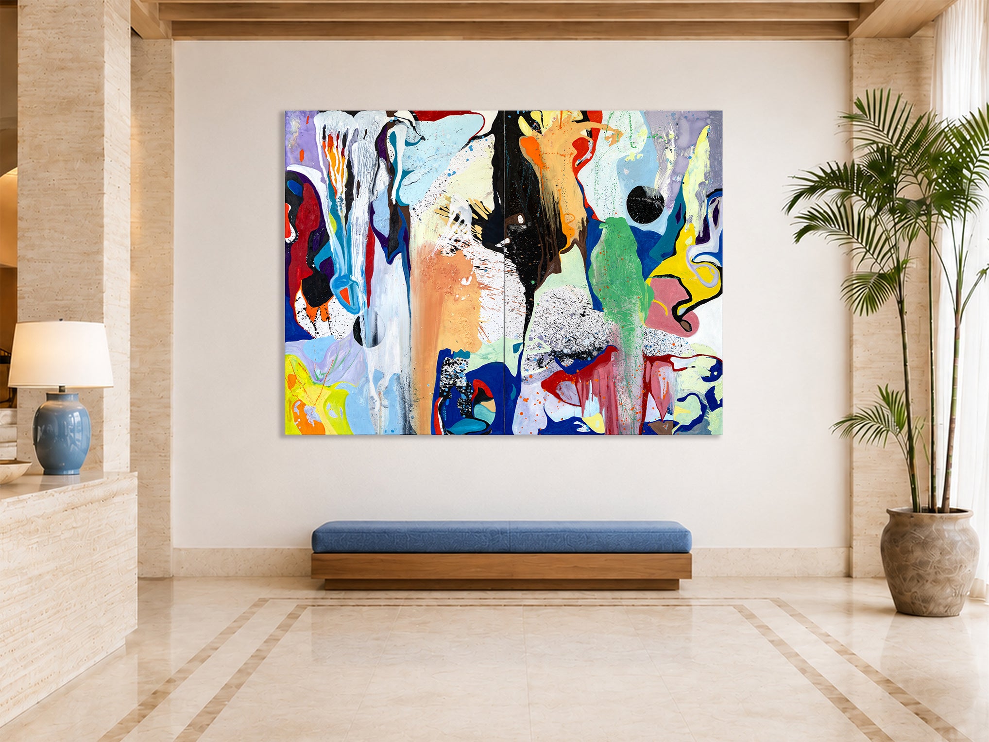 Avian Kiwi (Diptych, 96”x72")